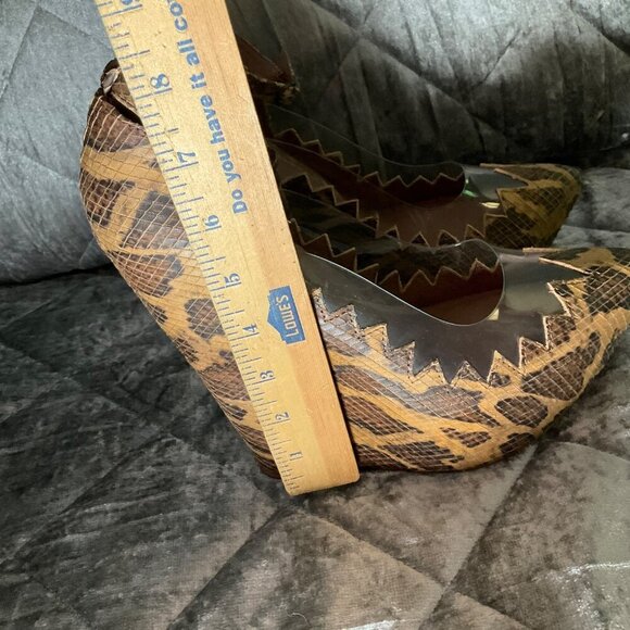 Jeffrey Campbell Audrey-Two Wedge Heels 9 Leather- Animal Print platform party - Picture 5 of 15